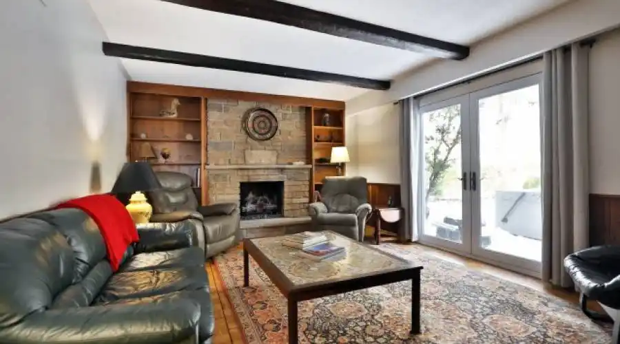 Family Room with Wood burning Fireplace