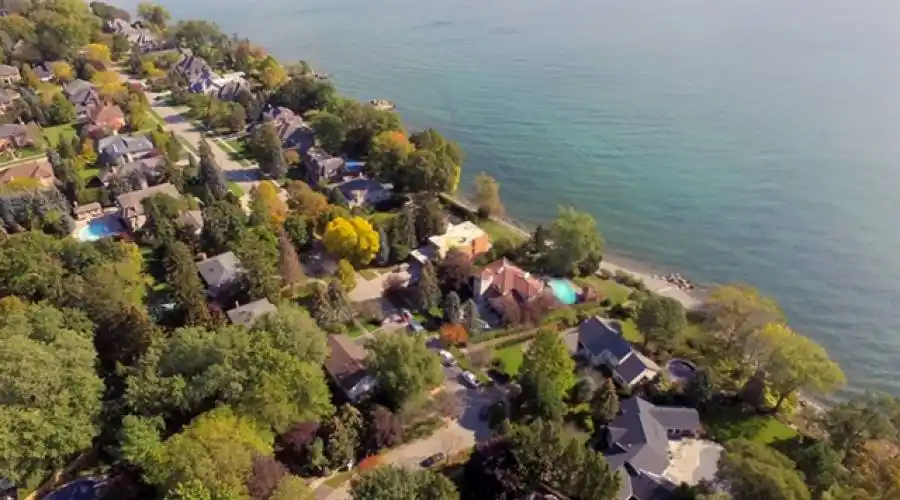 Aerial view of Lake Ontario from property